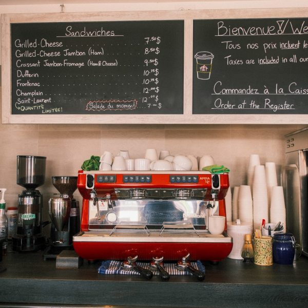 a stack of flyers on a table