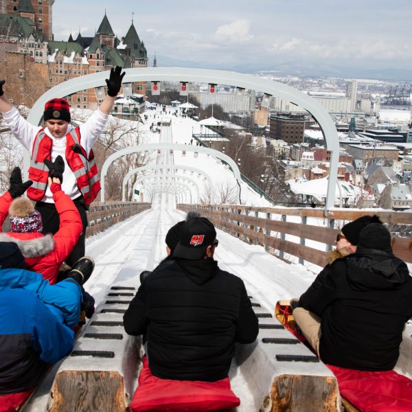 a group of people that are standing in the snow