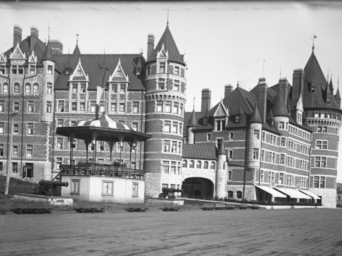 an old photo of a castle
