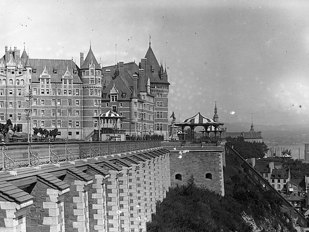 a vintage photo of a castle