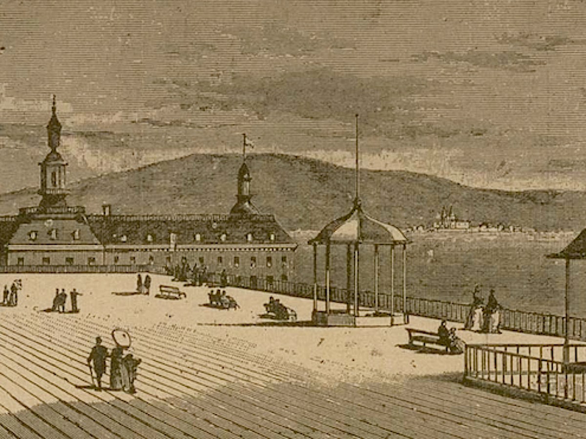 a group of people on a beach