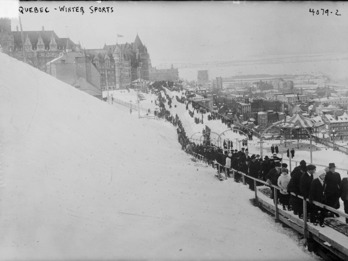 a vintage photo of a large crowd of people