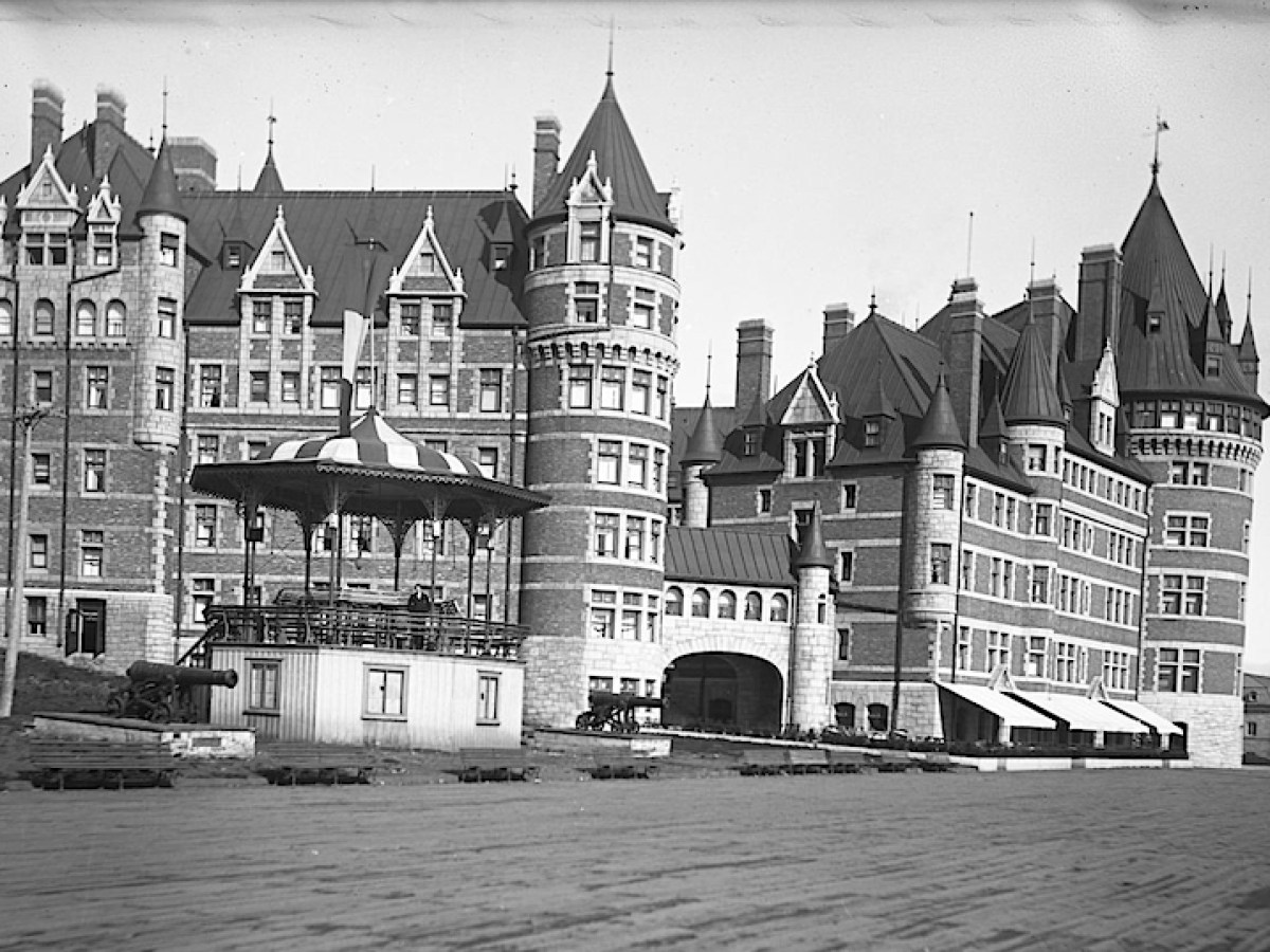 an old photo of a castle