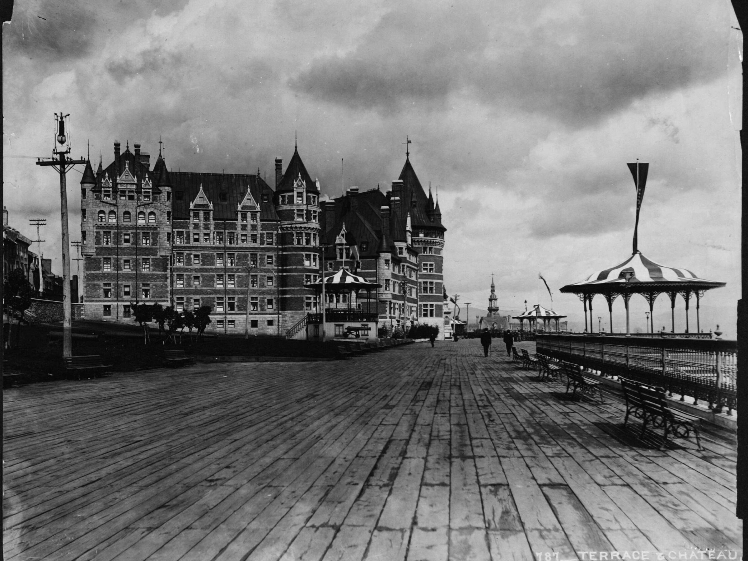 an old photo of a pier