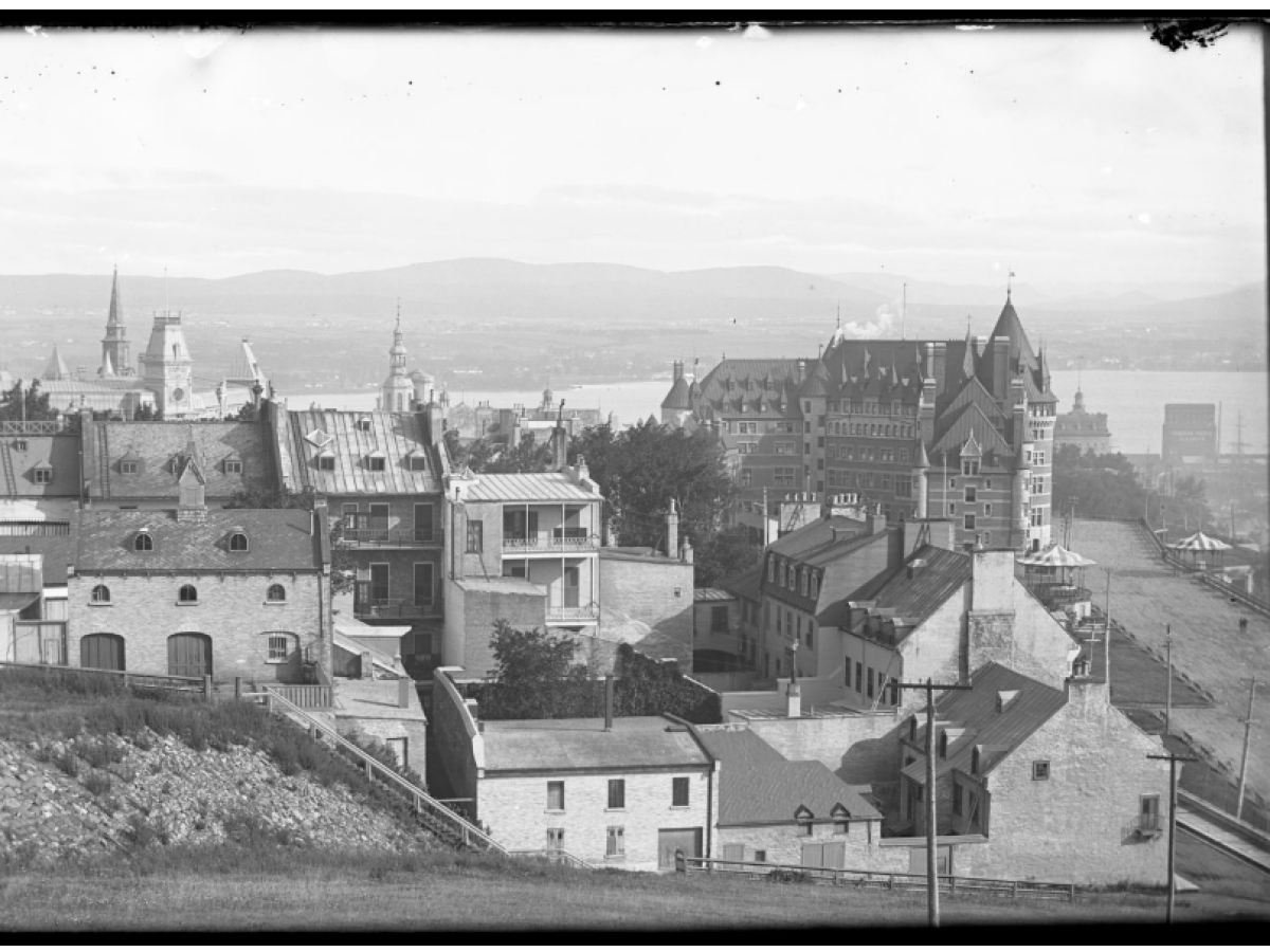 an old photo of a castle