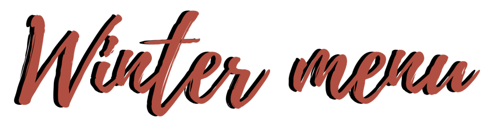 Stylized text: 'Winter menu' in a red cursive font